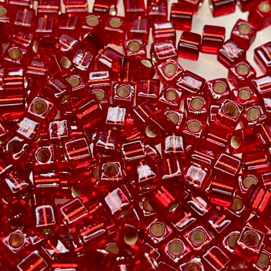 Picture of Miyuki Cubes 3mm SB3-11 Silver Lined Ruby x10g