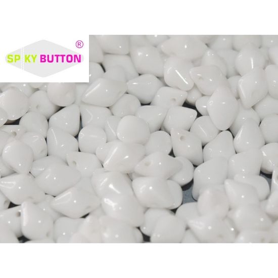Picture of Spiky Button Bead 4mm Chalk White  x50