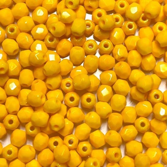 Picture of Fire-Polished 3mm Opaque Sunflower Yellow x100