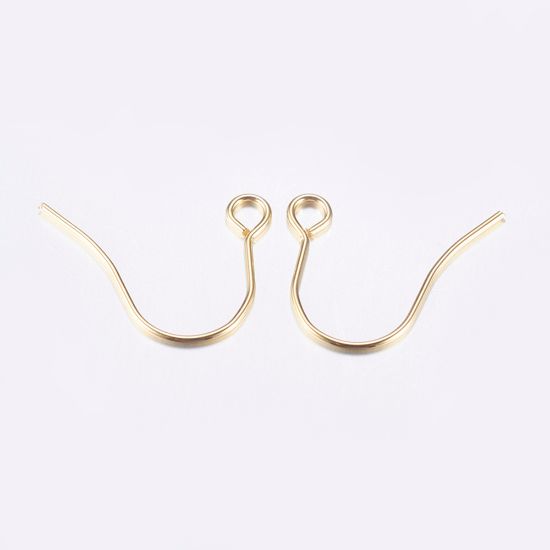 Picture of Stainless Steel Ear Wire 18mm w/ open loop 18kt Gold Plated x10