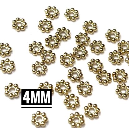 Изображение Stainless Steel Spacer Bead 4mm flower Gold x10