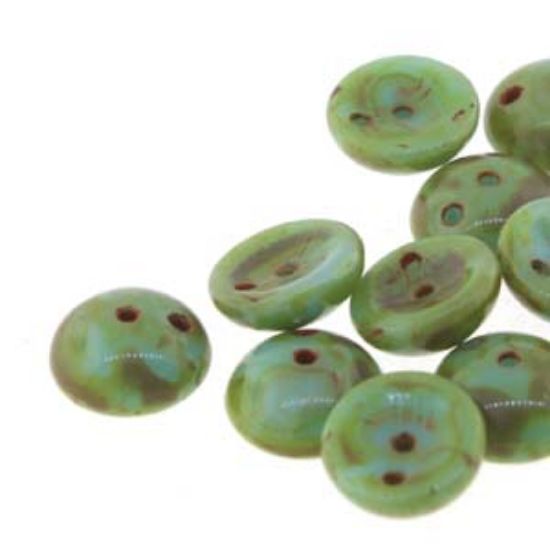 Picture of Piggy Beads 4x8mm Turquoise Opaque Travertin x50