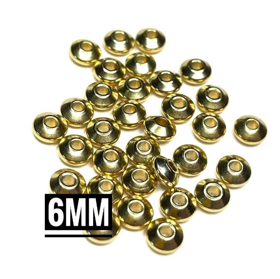 Picture of Stainless Steel Spacer Bead 6x3mm rondelle 24kt Gold Plated x10