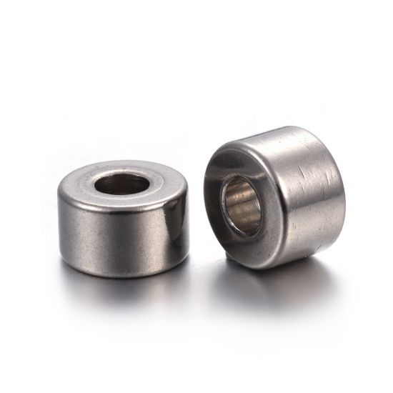 Picture of Stainless Steel Spacer Bead 6x4mm flat round x10