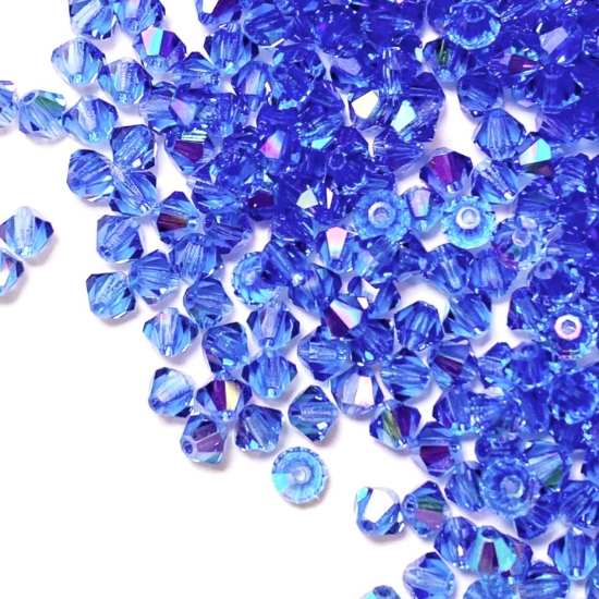 Picture of Preciosa Bead Rondell 3mm Sapphire AB x100