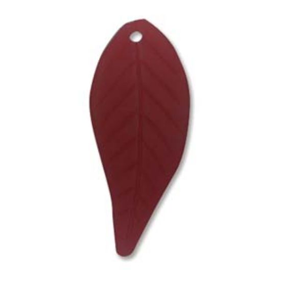 Picture of Lucite Leaves 12x28mm Cranberry x5 