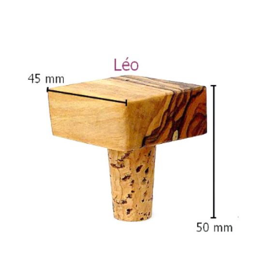 Picture of Wooden Bottle Stopper "Léo" to decorate and customize x1