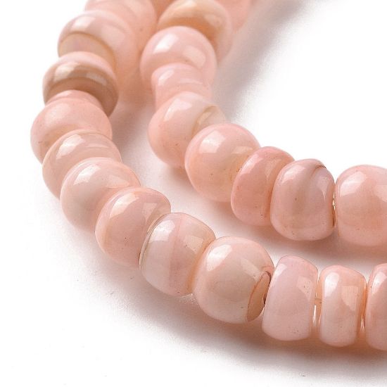 Picture of Shell Beads 6x4mm rondelle Pink x38cm