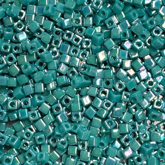 Picture of Miyuki Cubes 1.8mm 481 Opaque Turquoise Green AB x10g