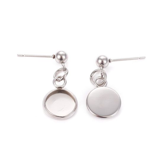Picture of Stainless Steel Ear Stud ball w/ setting 8mm round x2
