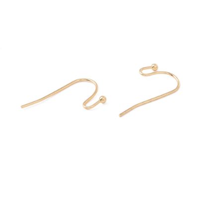 Изображение Stainless Steel Ear Wire Ball End 21mm 18kt Gold Plated x10