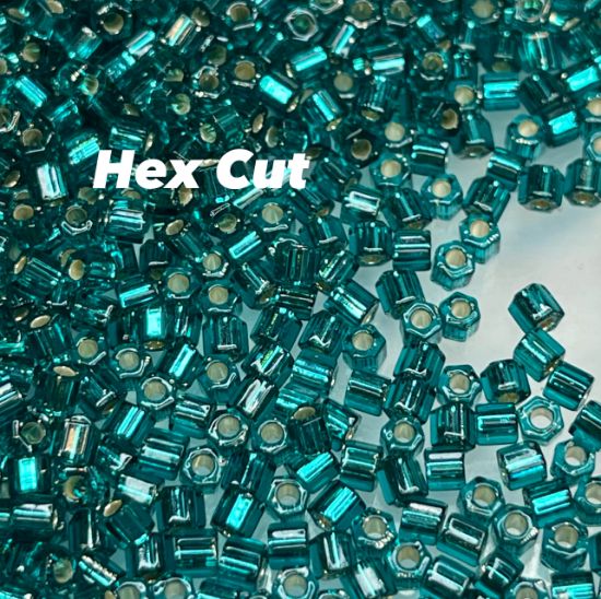 Picture of Miyuki Rocaille 8/0 Hex Cut 2425 Silver Lined Teal x10g