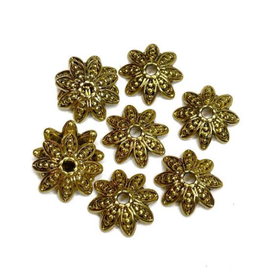 Picture of Bead Cap 18mm flower Gold x2