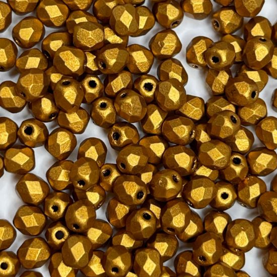 Picture of Fire-Polished 3mm Brass Gold x50