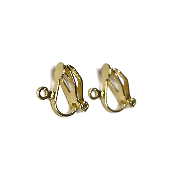 Picture of Stainless Steel Ear Clip for Non-pierced Ears 18kt Gold Plated x2 