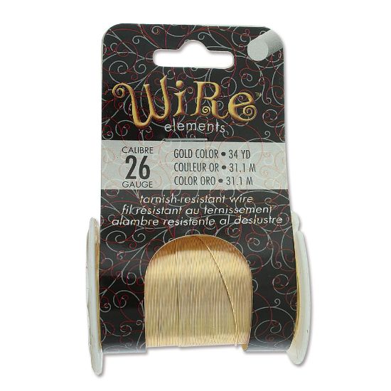 Picture of Wire Lacquered Tarnish Resistant 26 Gauge (.41mm) Gold x31.1m