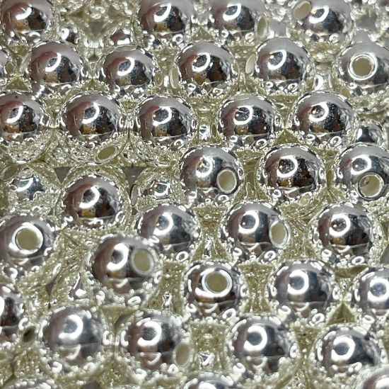 Picture of Acrylic Beads 8mm round Silver x100
