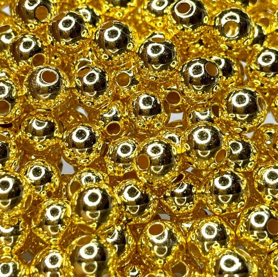 Picture of Acrylic Beads 8mm round Gold Pearl x100