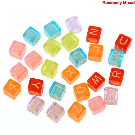 Picture of Letter Beads 6mm Cube Mix x500