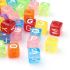 Picture of Letter Beads 8mm cube Transparent Mix x100