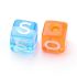 Picture of Letter Beads 8mm cube Transparent Mix x100