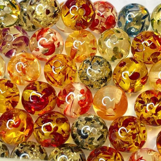 Picture of Acrylic Beads 14mm round Fire Color Mix x25