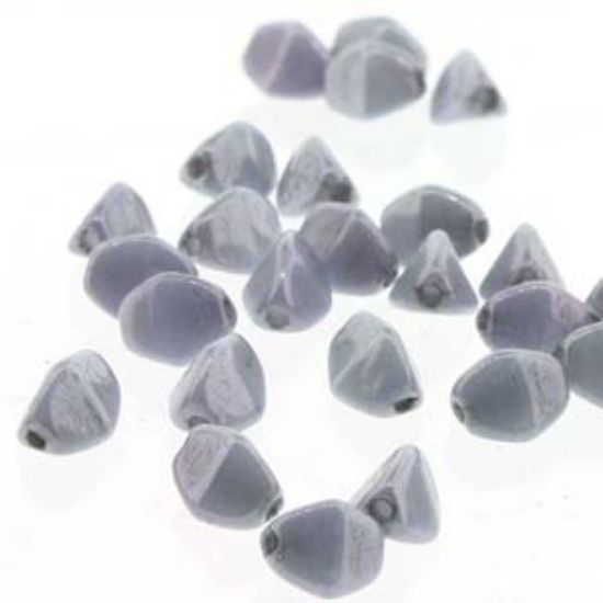 Picture of Pinch Bead 5mm White Blue Luster x50