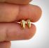 Picture of Ear stud Drop 7mm w/ cubic zirconia 18kt Gold Plated x2