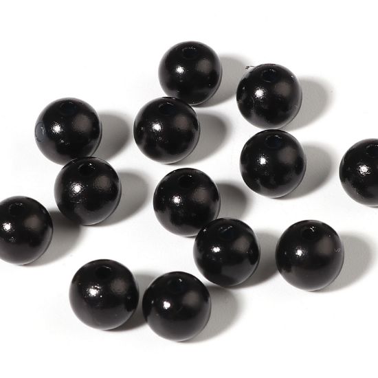 Picture of Acrylic Beads 8mm round Black Pearl x100