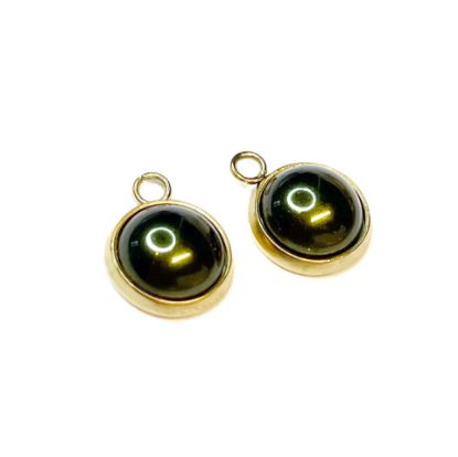 Изображение Stainless Steel Drop setting 8mm round 18kt Gold Plated x10