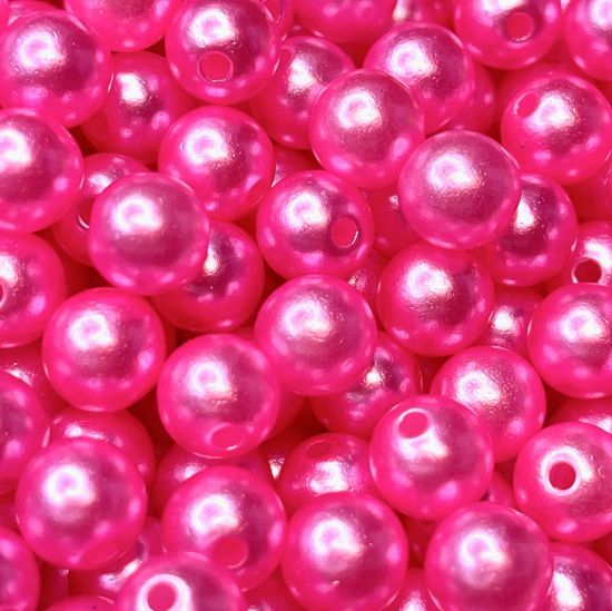 Picture of Acrylic Beads 8mm round Hot Pink Pearl x100