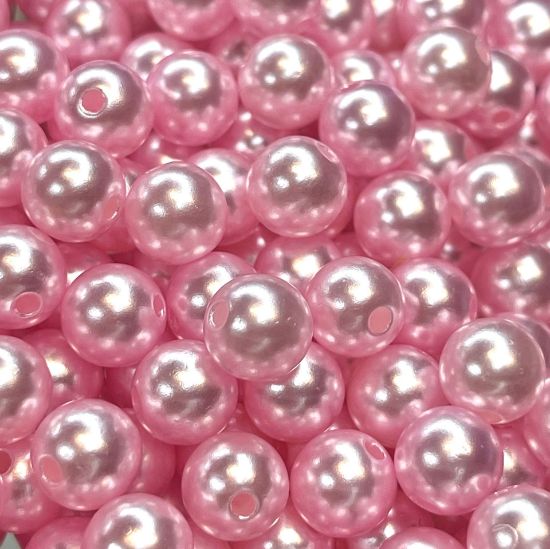 Picture of Acrylic Beads 8mm round Light Pink Pearl x100 