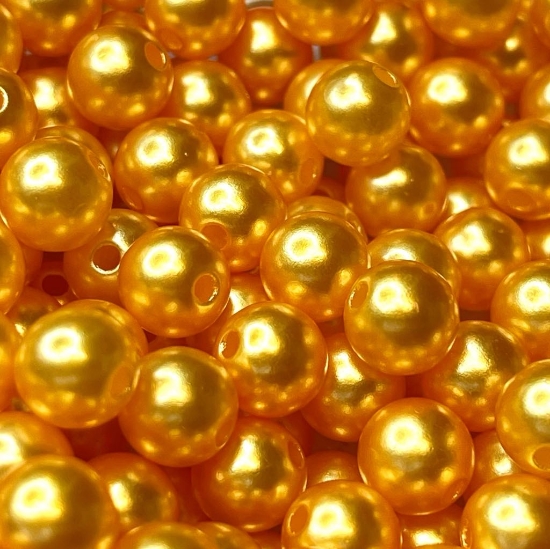 Picture of Acrylic Beads 8mm round Aztec Gold Pearl x100 