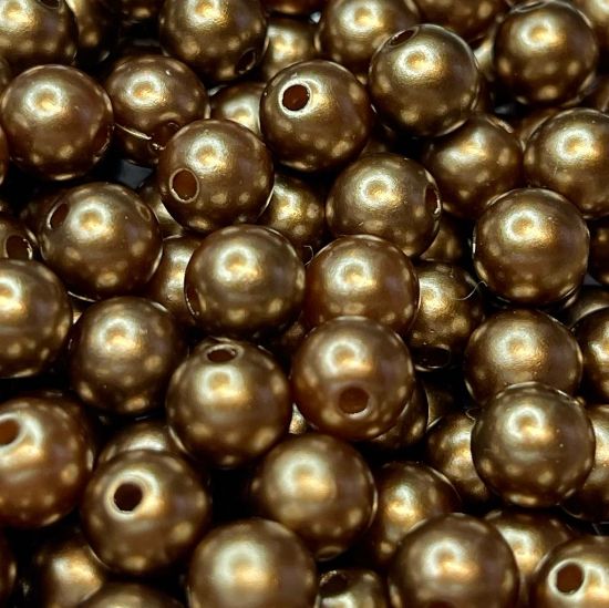 Picture of Acrylic Beads 8mm round Bronze Pearl x100