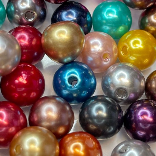 Picture of Acrylic Beads 12mm round Pearl Mix x20
