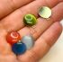 Picture of Cabochon cat's eye glass 12mm round Blue x1