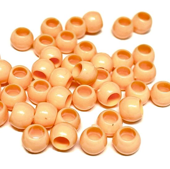 Picture of Acrylic Pony bead 7x5mm w/ 3.5mm hole Opaque Peach x100