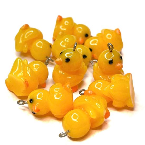 Picture of Resin Charms Duck 21x16m Yellow x5