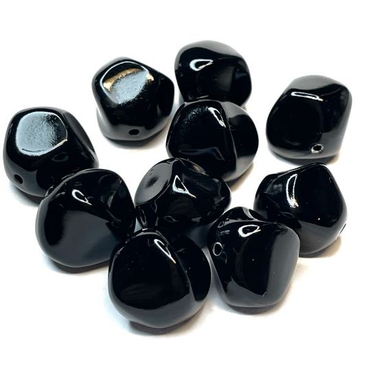 Picture of Premium Synthetic Irregular Stone 19mm Black x1