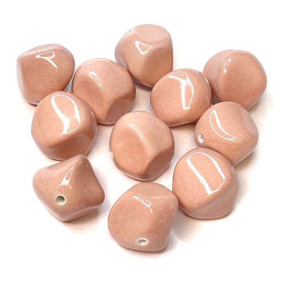 Picture of Premium Synthetic Irregular Stone 19mm Old Rose x1