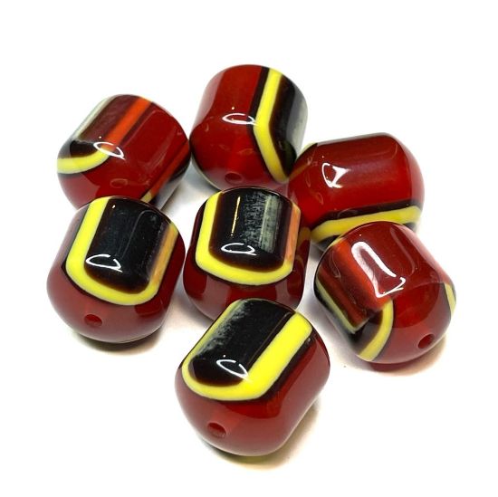 Picture of Resin Bead 24x20mm tube Red x5