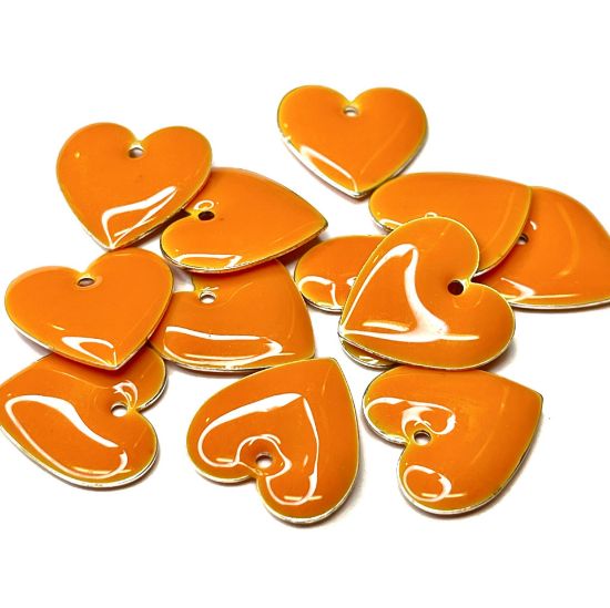 Picture of Candy Heart pendant 16mm Orange x1