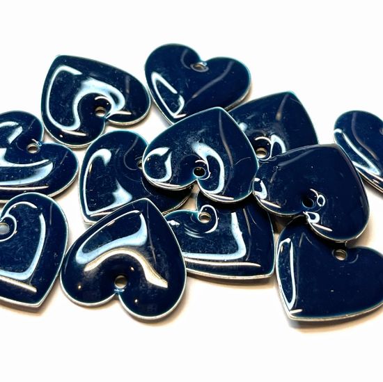 Picture of Candy Heart pendant 16mm Navy Blue x1