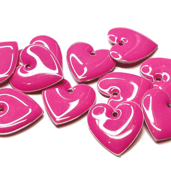 Picture of Candy Heart pendant 16mm Pink x1