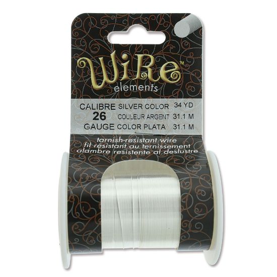 Picture of Wire Lacquered Tarnish Resistant 26 Gauge (.41mm) Silver x31.1m