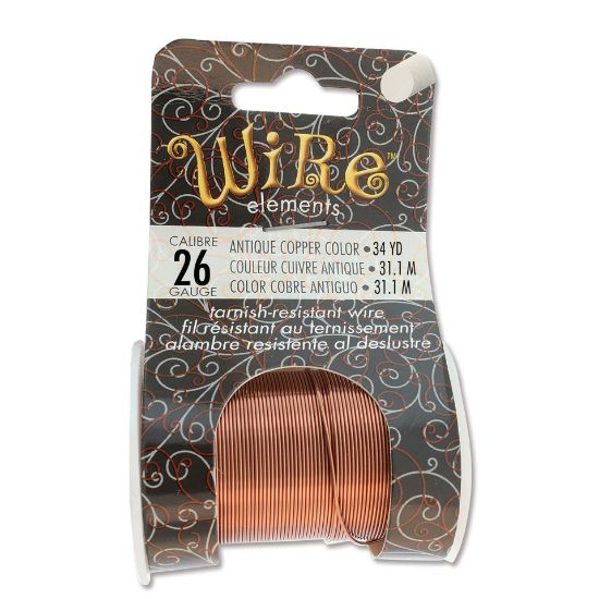Picture of Wire Lacquered Tarnish Resistant 26 Gauge (.41mm) Antique Copper x31.1m