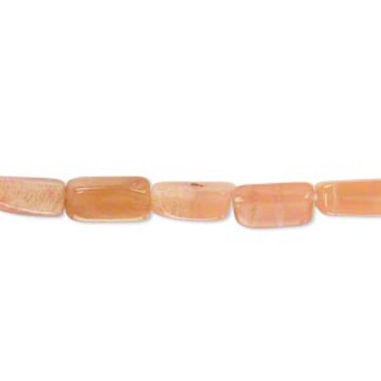 Picture of Peach Moonstone (natural) 8x4mm-14x5mm hand-cut square tube x35cm