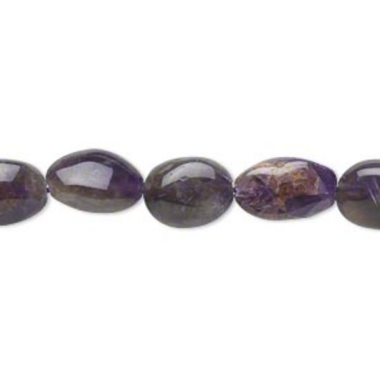 Picture of Amethyst (dyed) 9x7mm-14x9mm hand-cut puffed oval x35cm