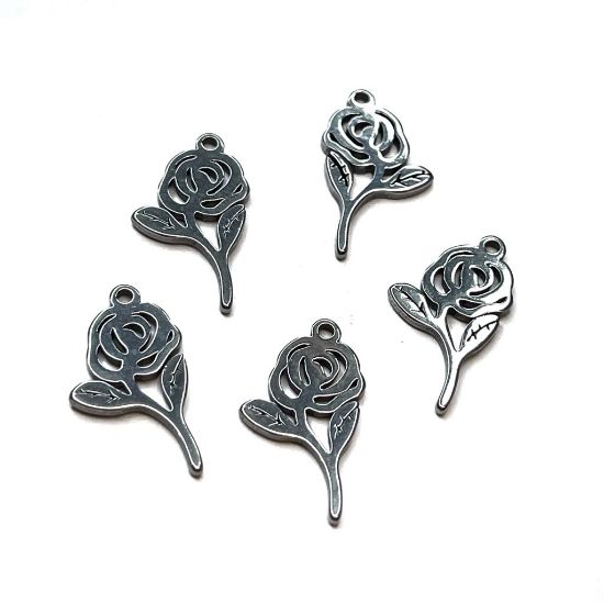 Picture of Stainless Steel Pendant Rose 16x9mm x1