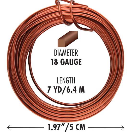Picture of Wire Elements Tarnish-Resistant Wire 18 Gauge (1mm) Square Medium Temper Antique Copper x6.4m 